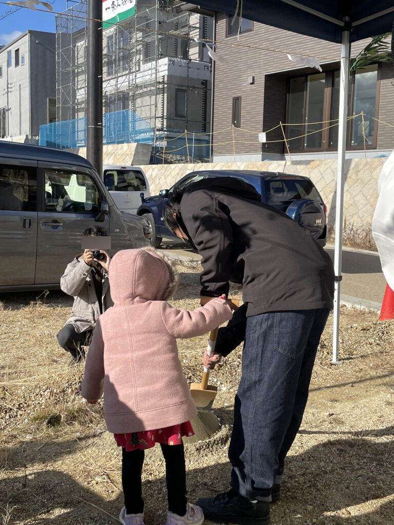 Jichinsai groundbreaking ceremony in japan house building