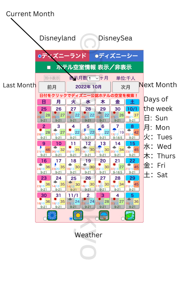 tokyo disney crowd prediction calendar 