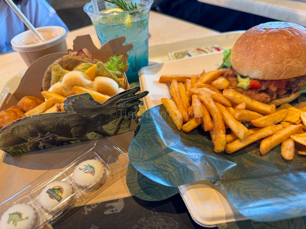 Triceratops Kids Burger Meal and Chicken Burger at Discovery Restaurant at USJ