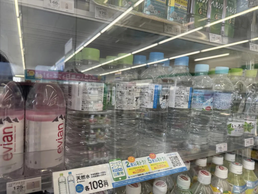 water at kombini in japan