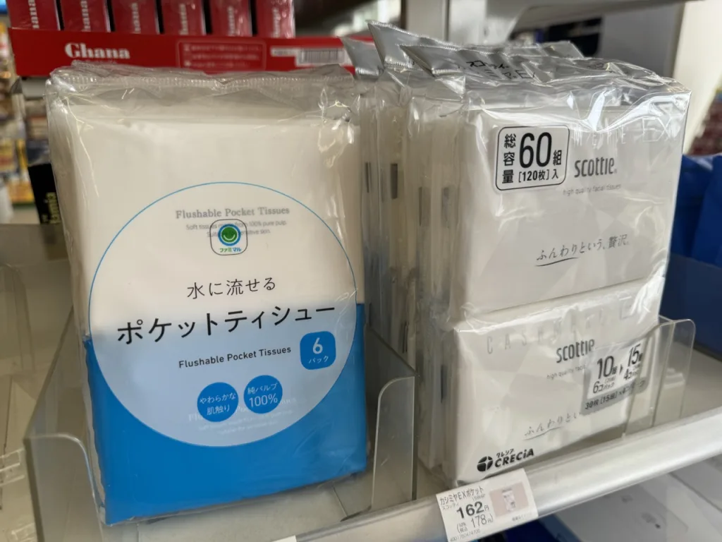 tissues at konbini in japan