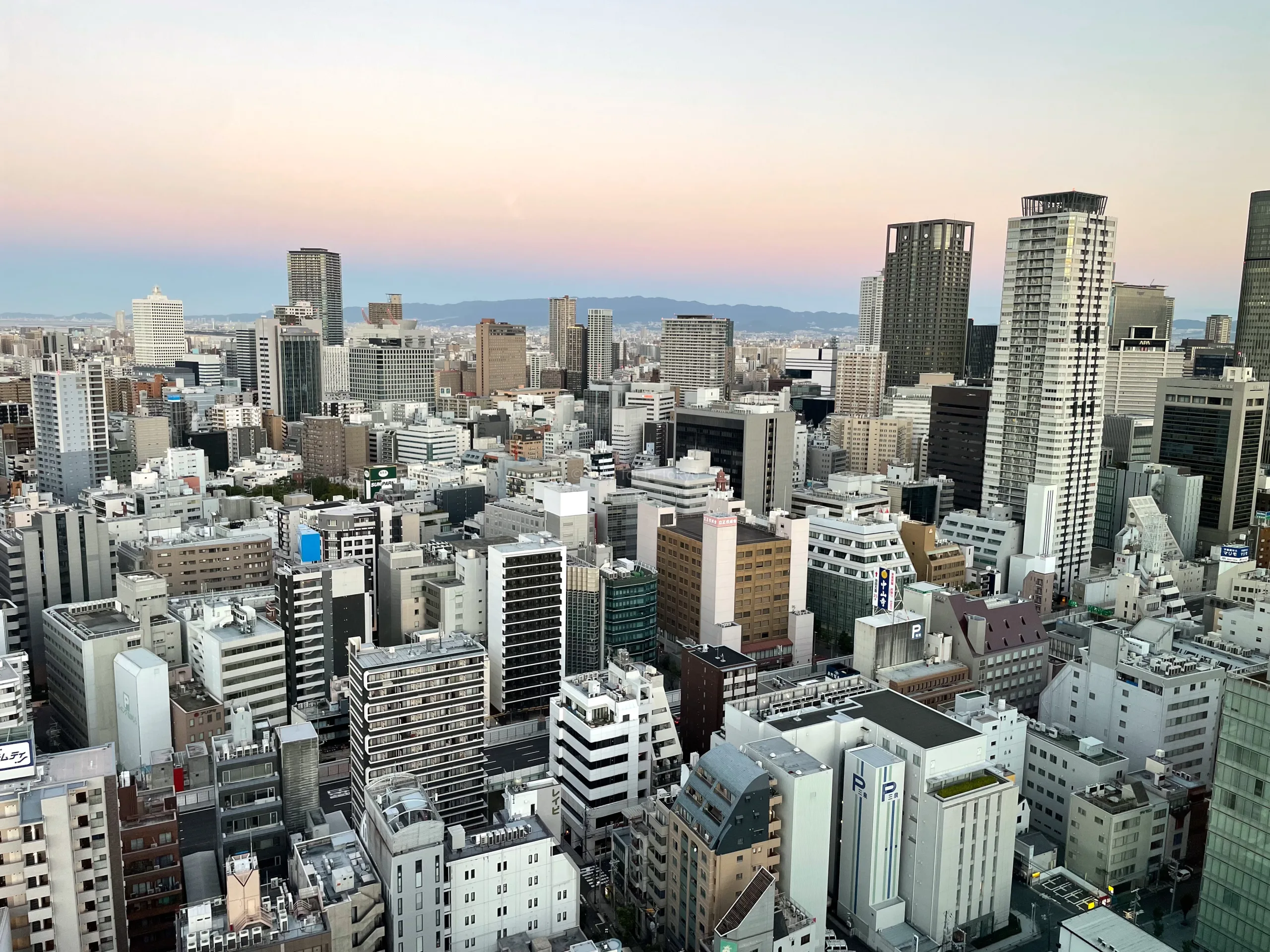 city view of central osaka from a family hotel in Osaka