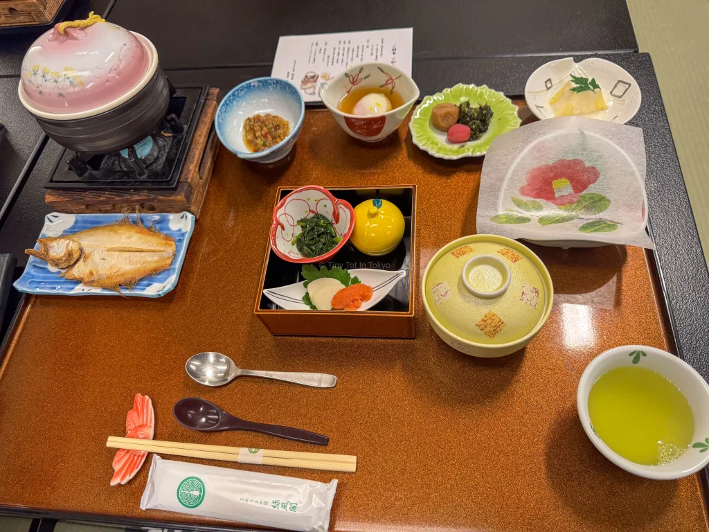 breakfast at Ryokufukaku ryokan in Kinosaki Onsen