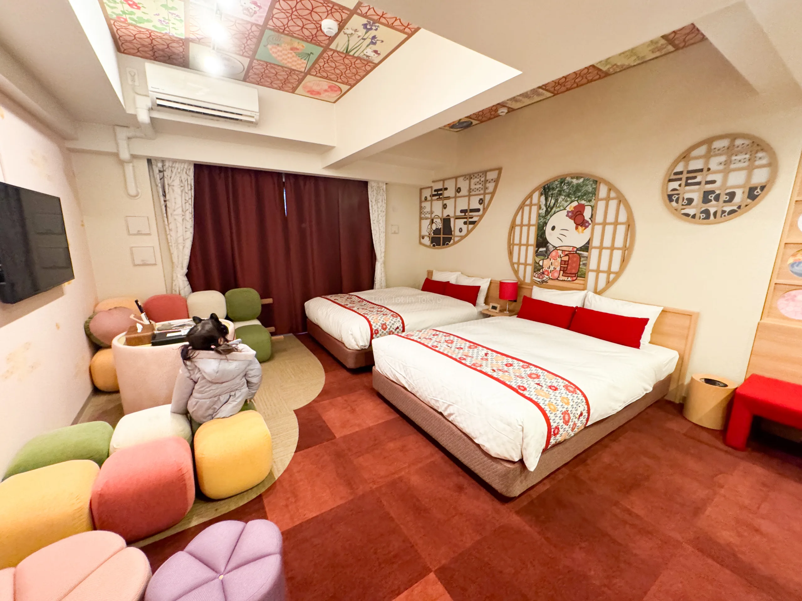 Hello Kitty Hotel Room at RESI STAY THE KYOTO in Japan