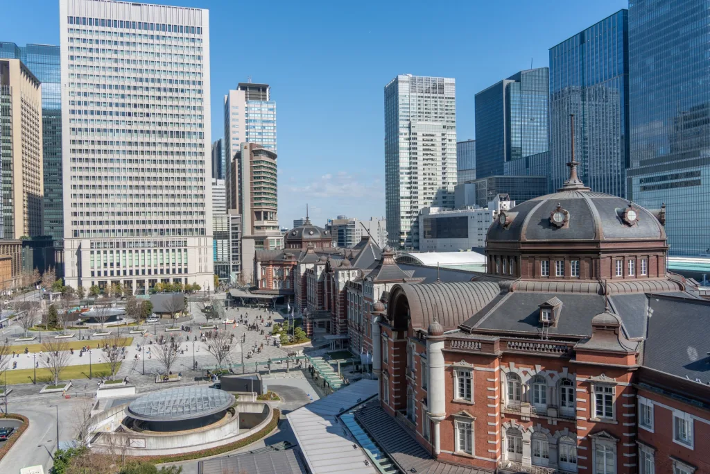Bird's eye view of Tokyo Station 