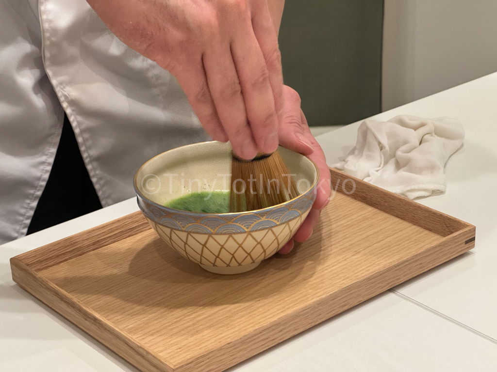 Nishizawa-san making a bowl of matcha