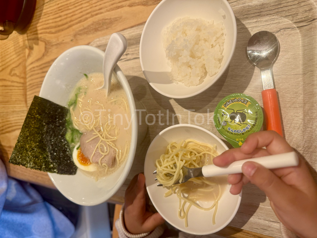 kids meal at Ippudo Ramen in Japan