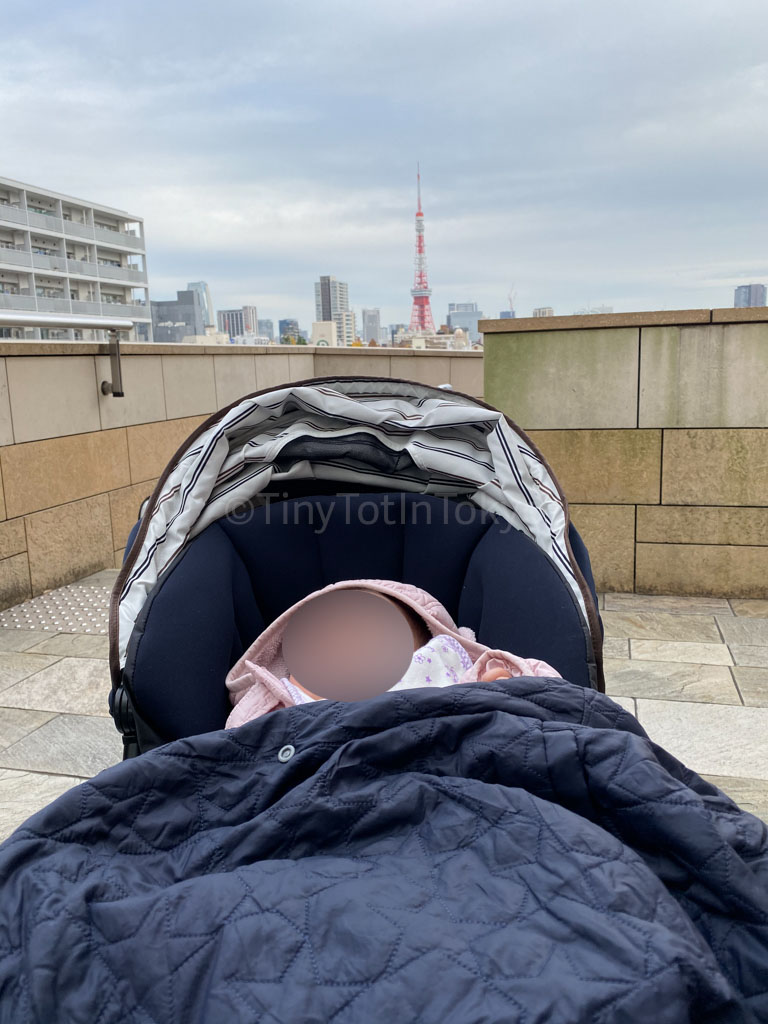 baby in a stroller in roppongi