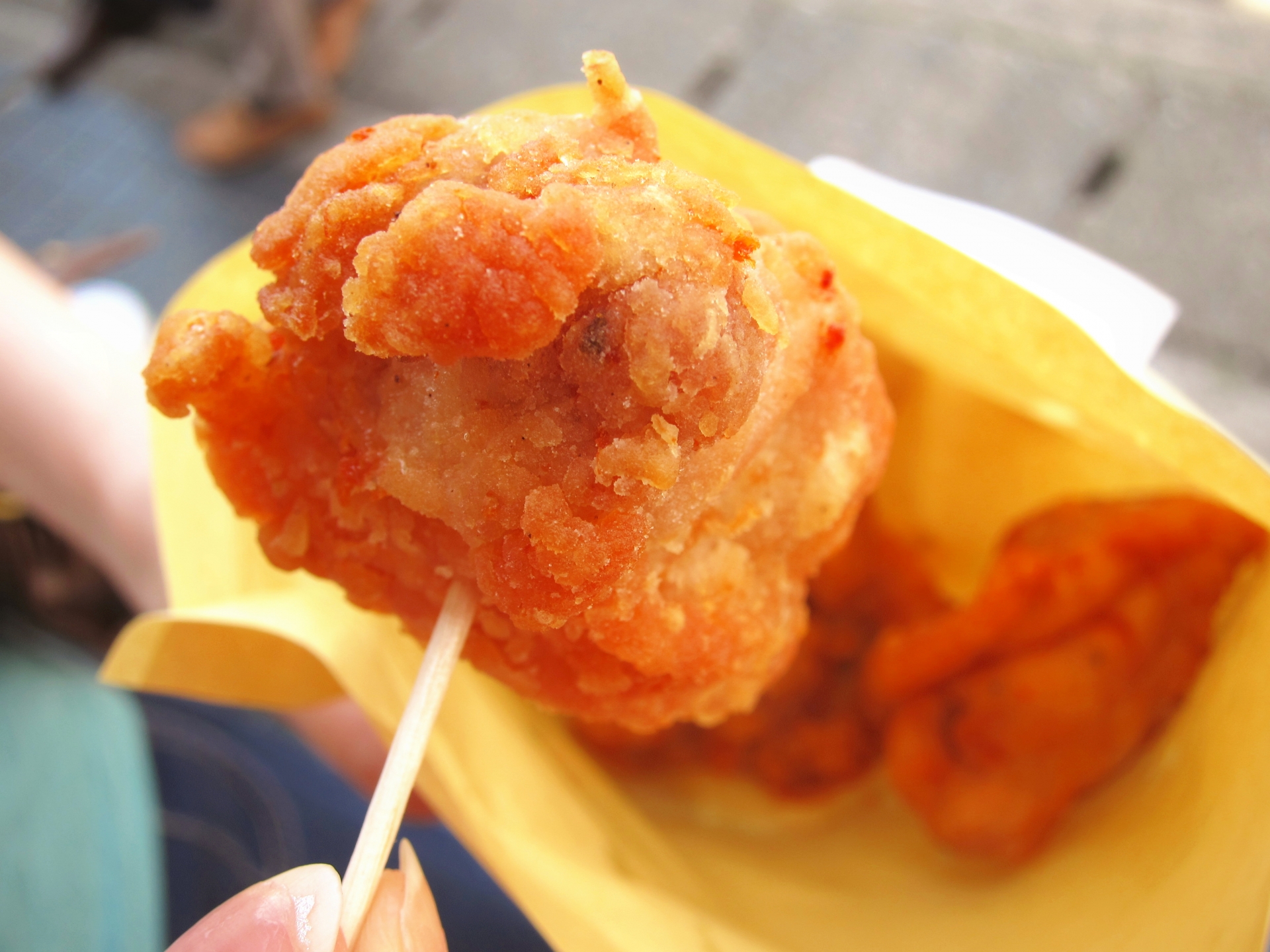 fried chicken at a summer festival in japan