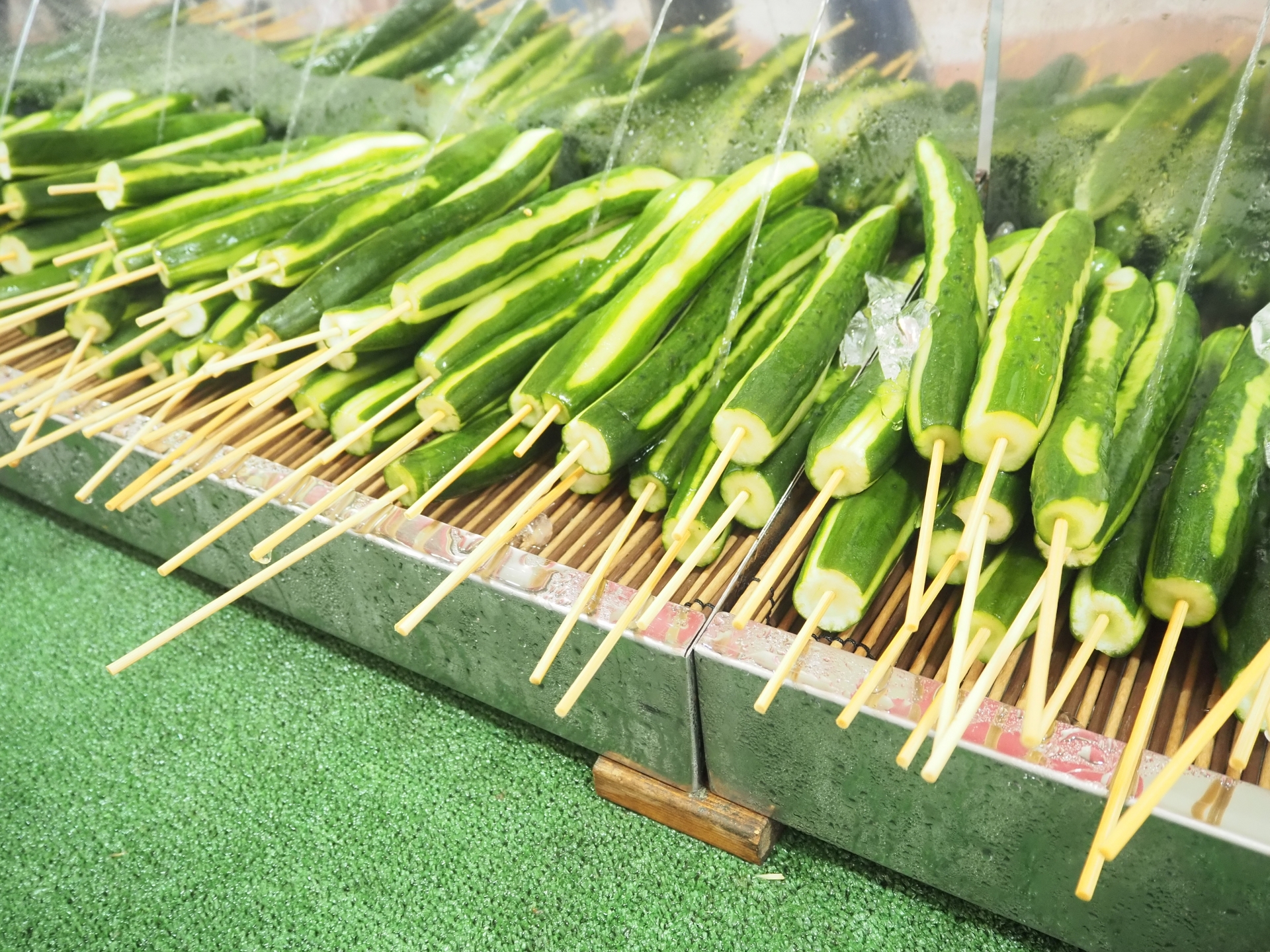 chilled cucumber at a summer festival in Japan