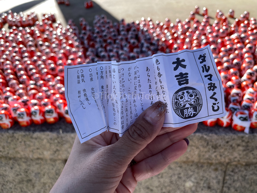 daruma mikuji fortune at katsuoji temple