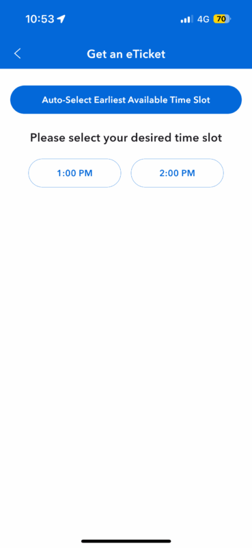 Super Nintendo World available times