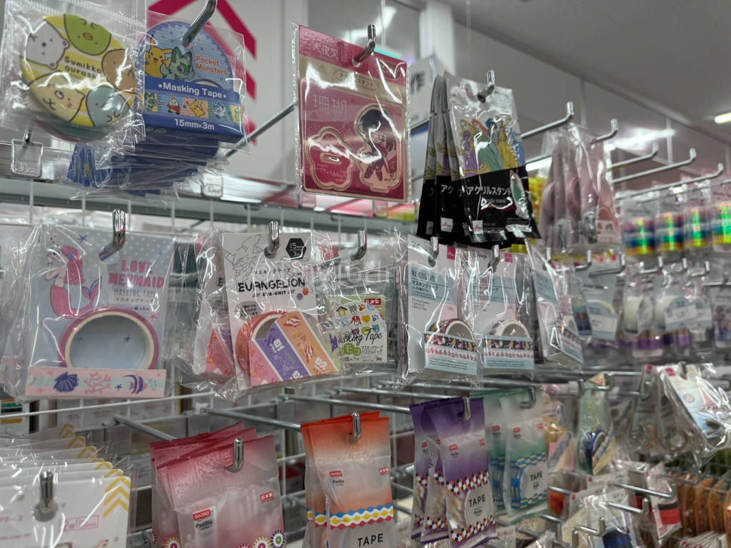 washi tape at 100 yen store in Japan