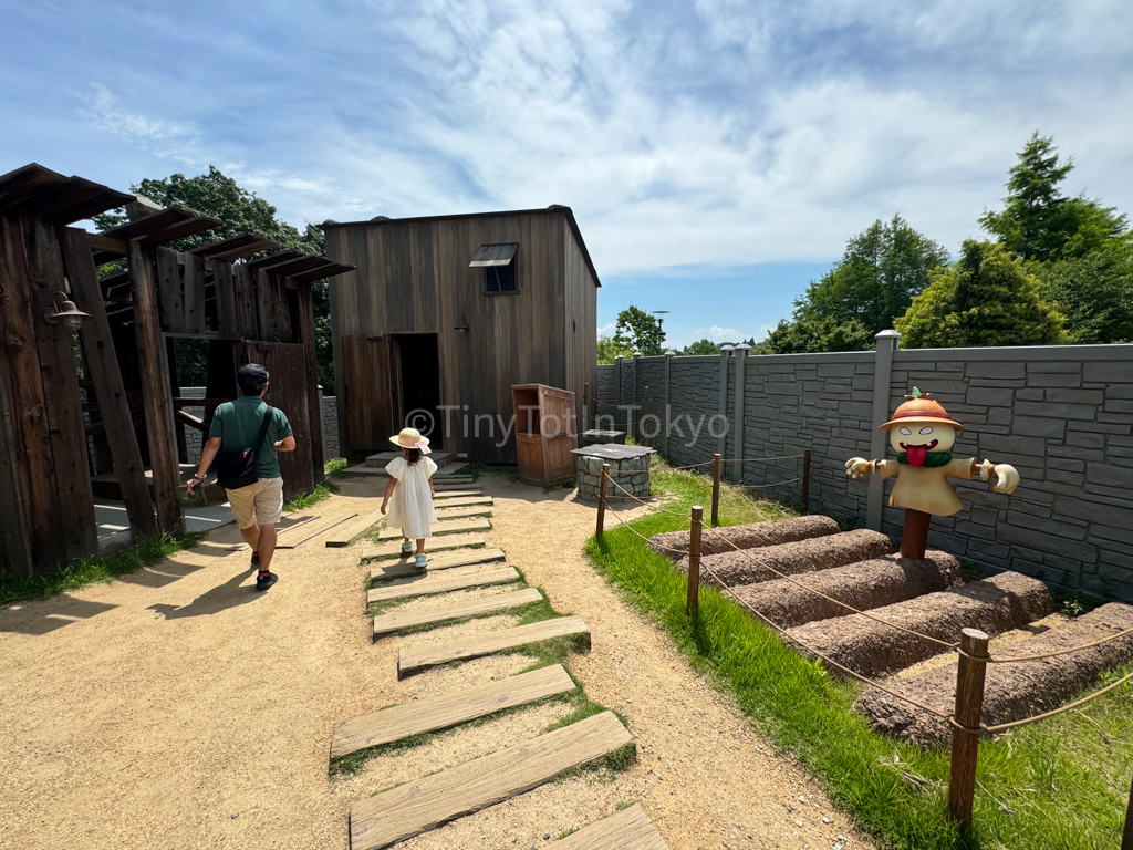 family at dragon quest island theme park in Japan