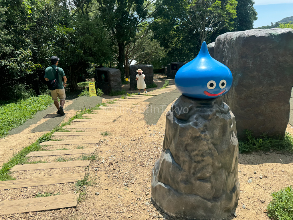 Atmosphere with a slime at Dragon Quest Theme Park in Japan