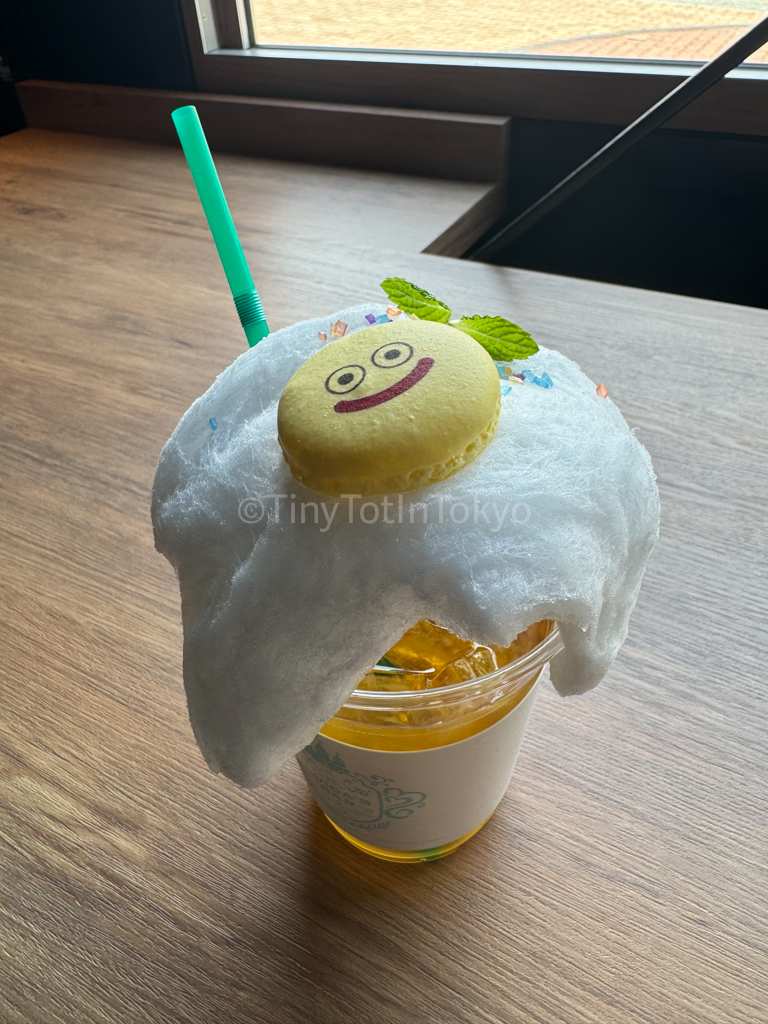 cotton candy drink at dragon quest theme park in Japan