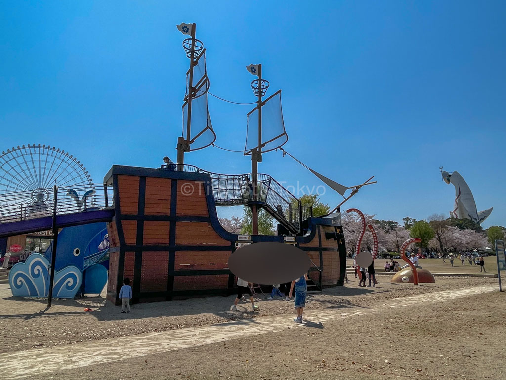 Playground with a ship in Osaka