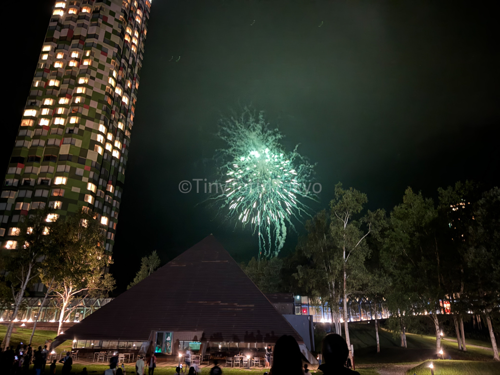 Fireworks in summer at Hoshino Resort Tomamu