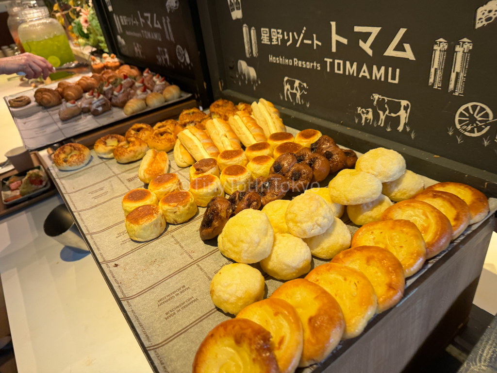 Breakfast buffet bread at Hoshino Resort Tomamu in Hokkaido