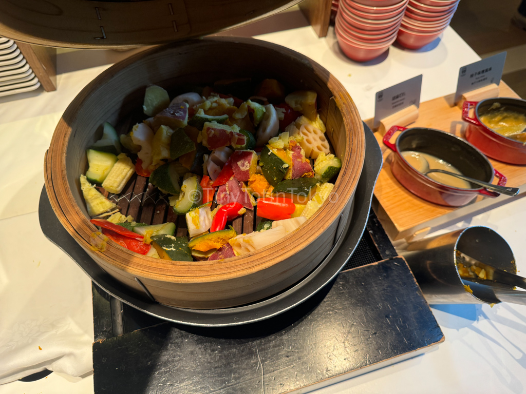 Steamed Hokkaido vegetables at Hoshino Resort Tomamu in Hokkaido