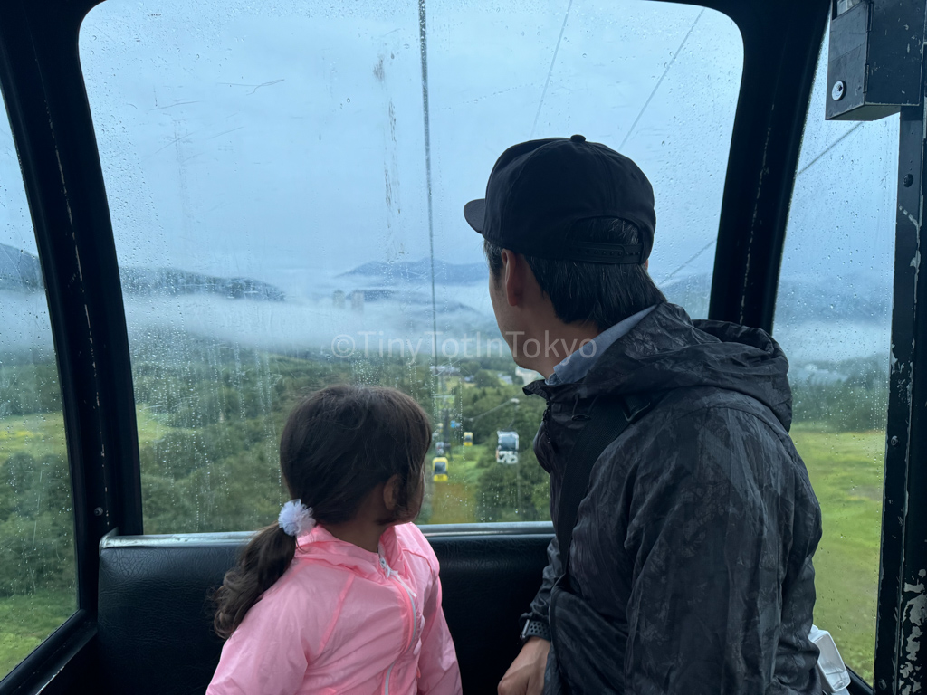 riding the gondola to Unkai terrace at Hoshino Resort Tomamu in Hokkaido