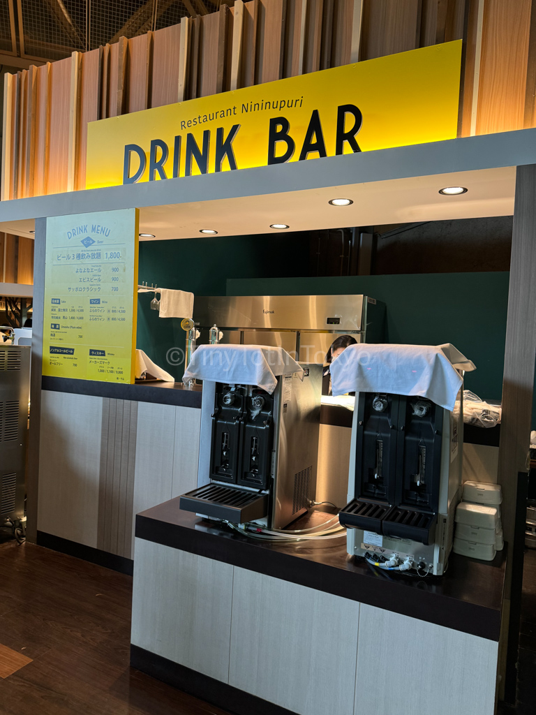 drink bar at forest restaurant in Hoshino Resort Tomamu in Hokkaido