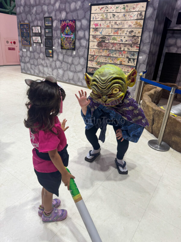 A child with Yokai at Kyoto Eigamura