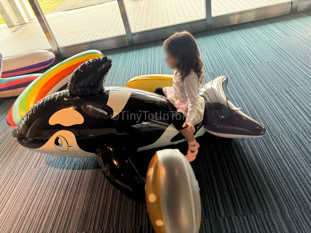 Indoor play area near pool at Hoshino Resort Tomamu in Hokkaido