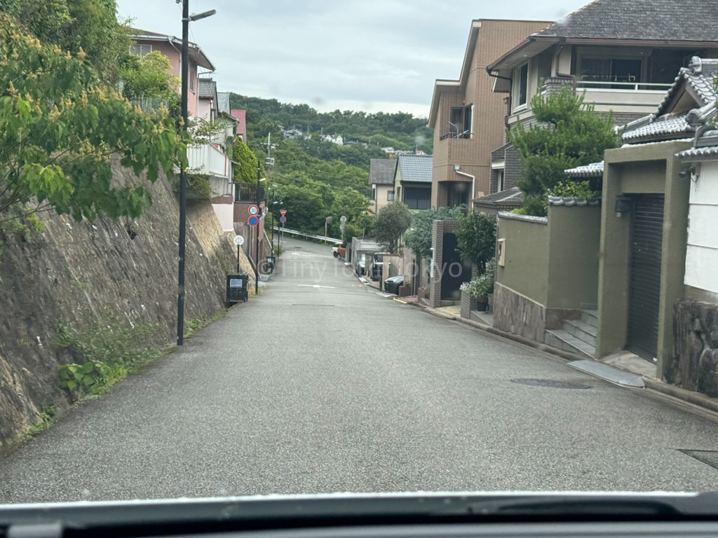 Narrow two-way road in Japan