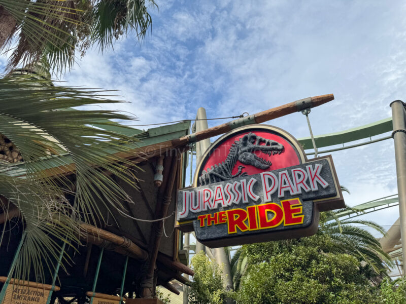 Jurassic Park the Ride sign at Universal Studios Japan 