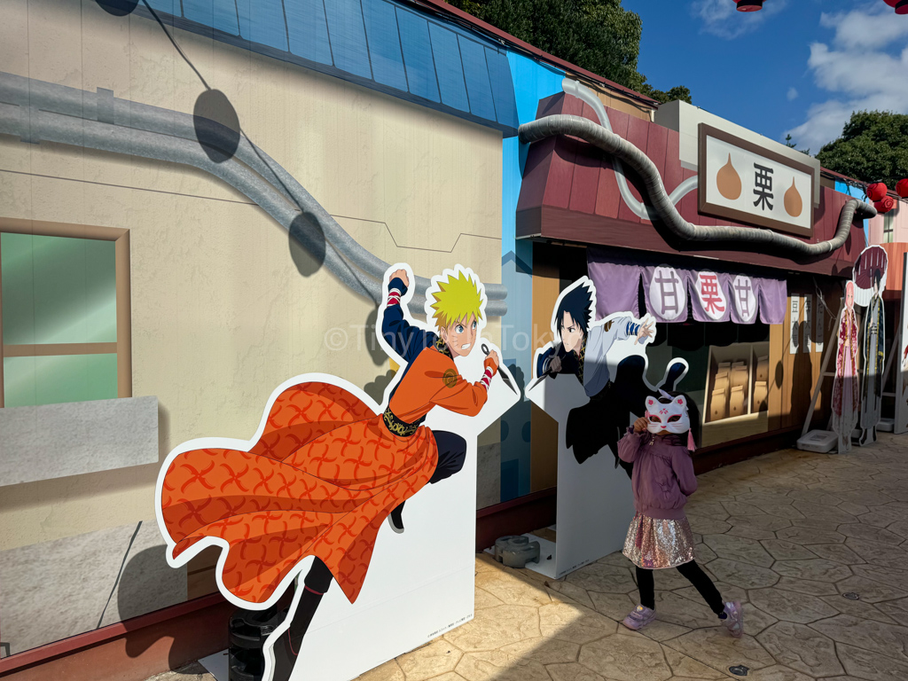 Naruto and Sasuke at the Naruto theme park in Japan