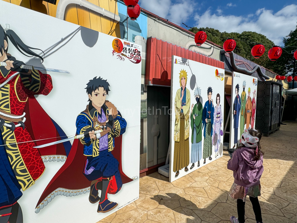 Naruto character displays at the Naruto theme park in Japan