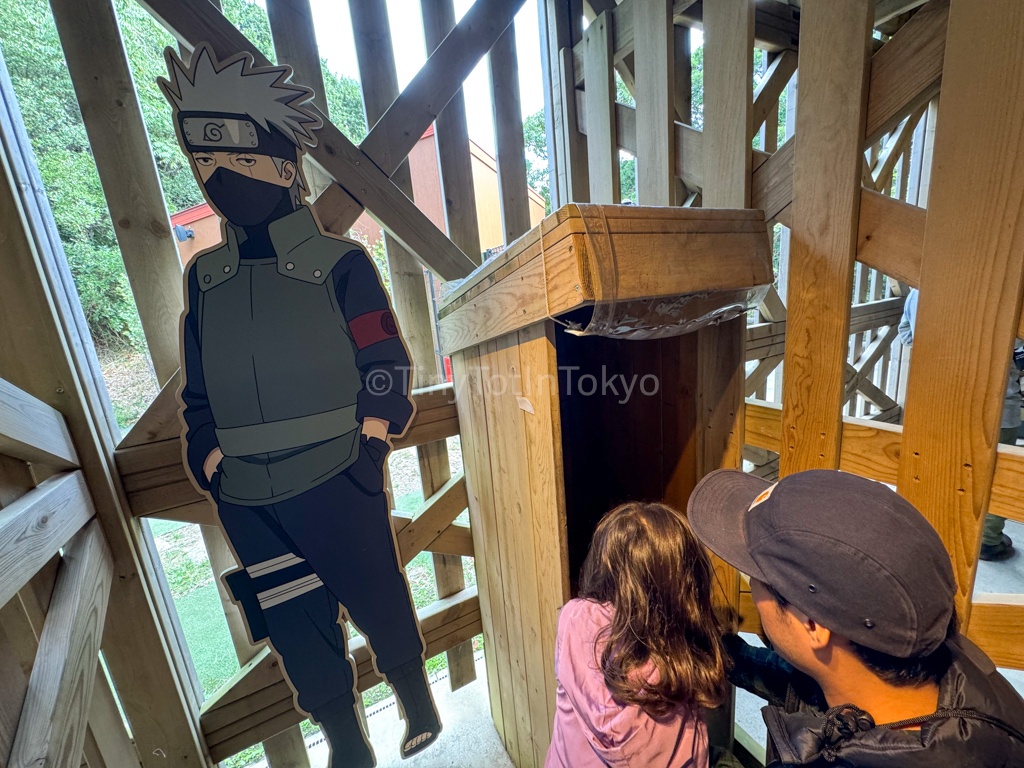 Getting a Kakashi Stamp at the naruto theme park in japan