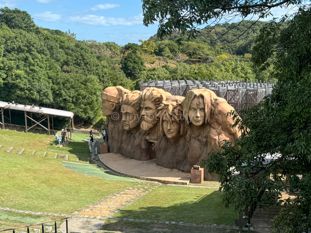 Hokage rock at Naruto theme park in Japan