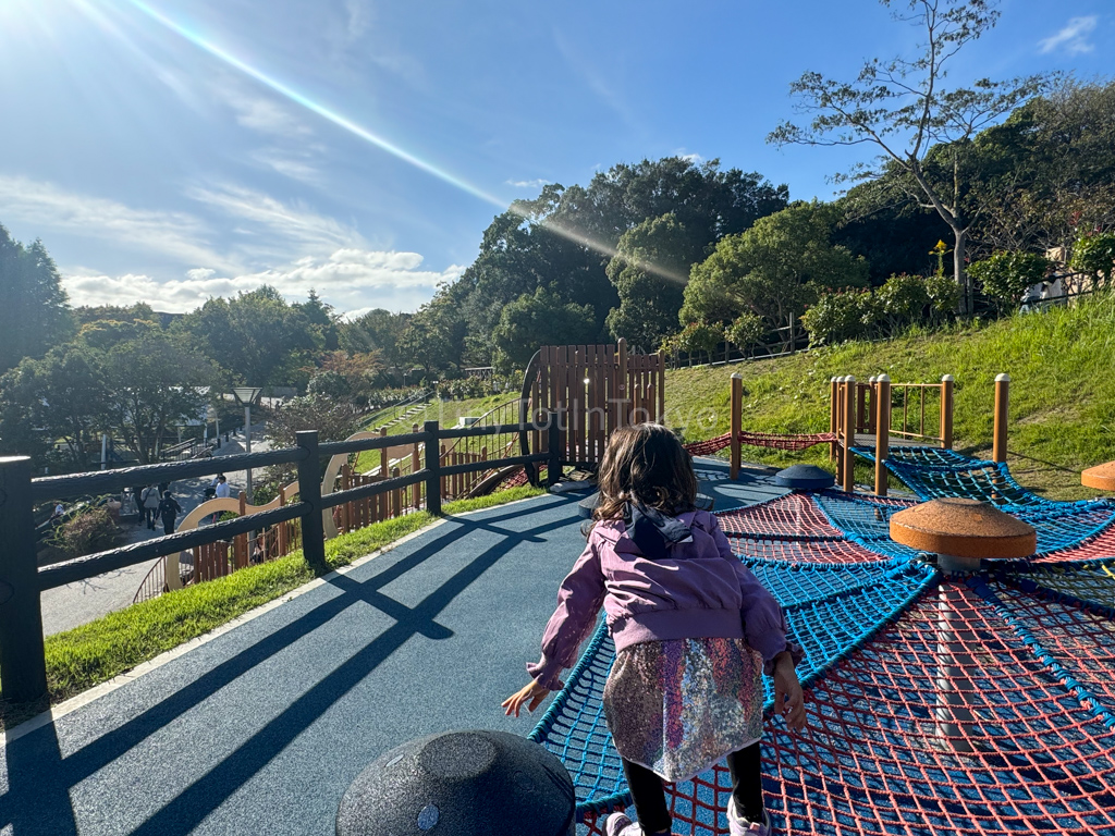 Girl playing at Wooden Playground in Awaji