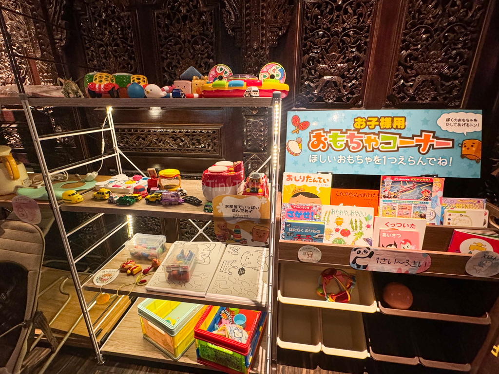 Toys at kid friendly karaoke in Dotonbori