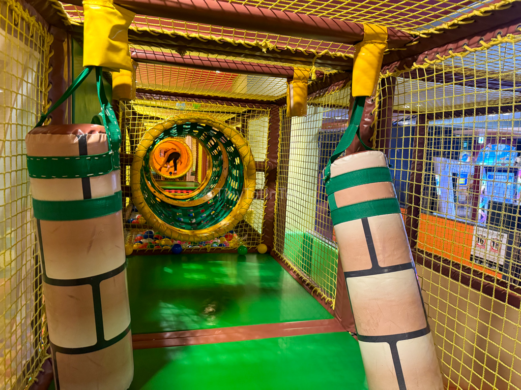 tunnel in the indoor playground at Round 1 Spo-cha