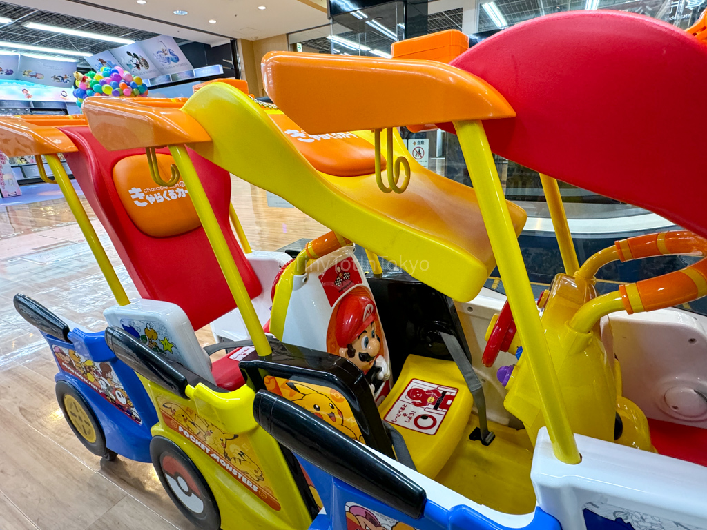 Pokemon and Mario buggies for kids at yamada denki in namba osaka