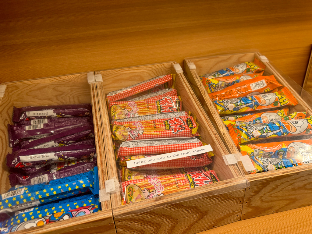 Umaibo snacks at MIMARU Apartment Hotel in Osaka