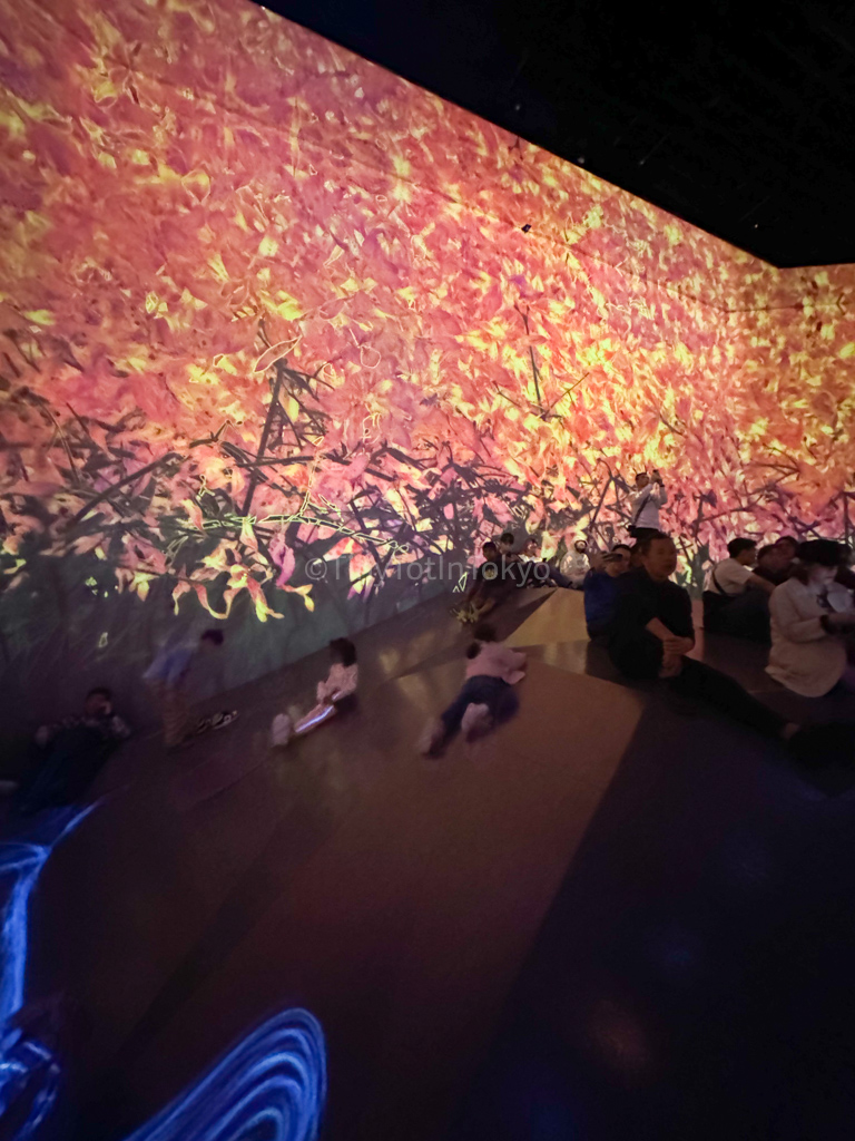 universe of water particles room at teamlab borderless with kids 