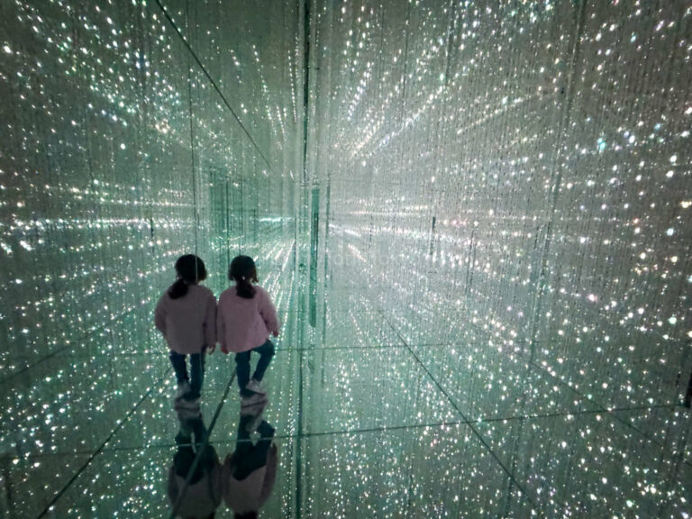 teamlab borderless with kids infinite light room