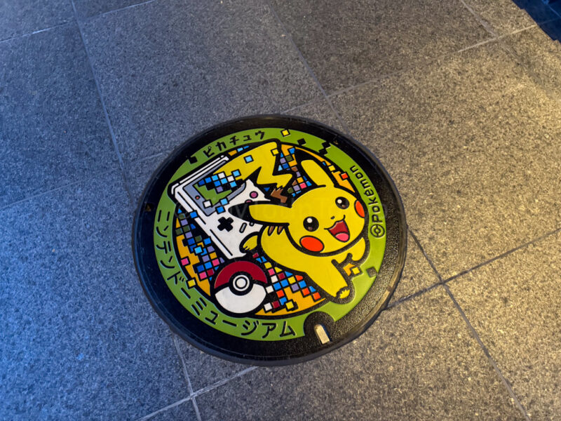 pikachu manhole at nintendo museum