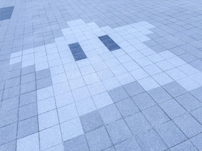 nintendo star on floor outside nintendo museum