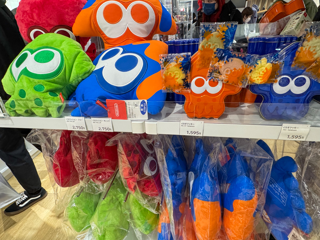 Splatoon plushies at nintendo Museum