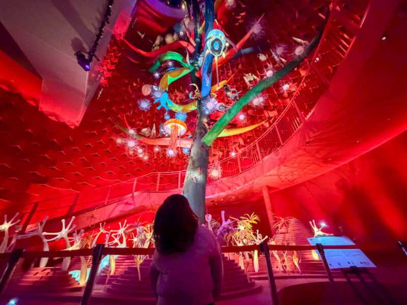 a child inside the tower of the sun in osaka