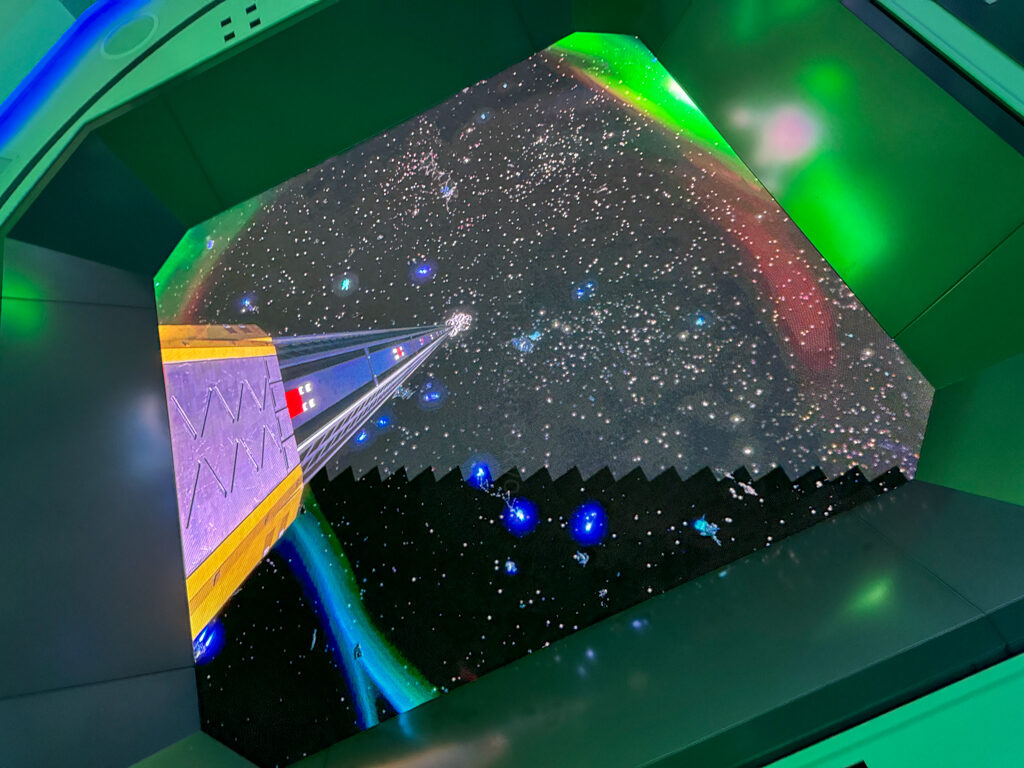 Being launched into space via the orbital elevator at gundam pavilion