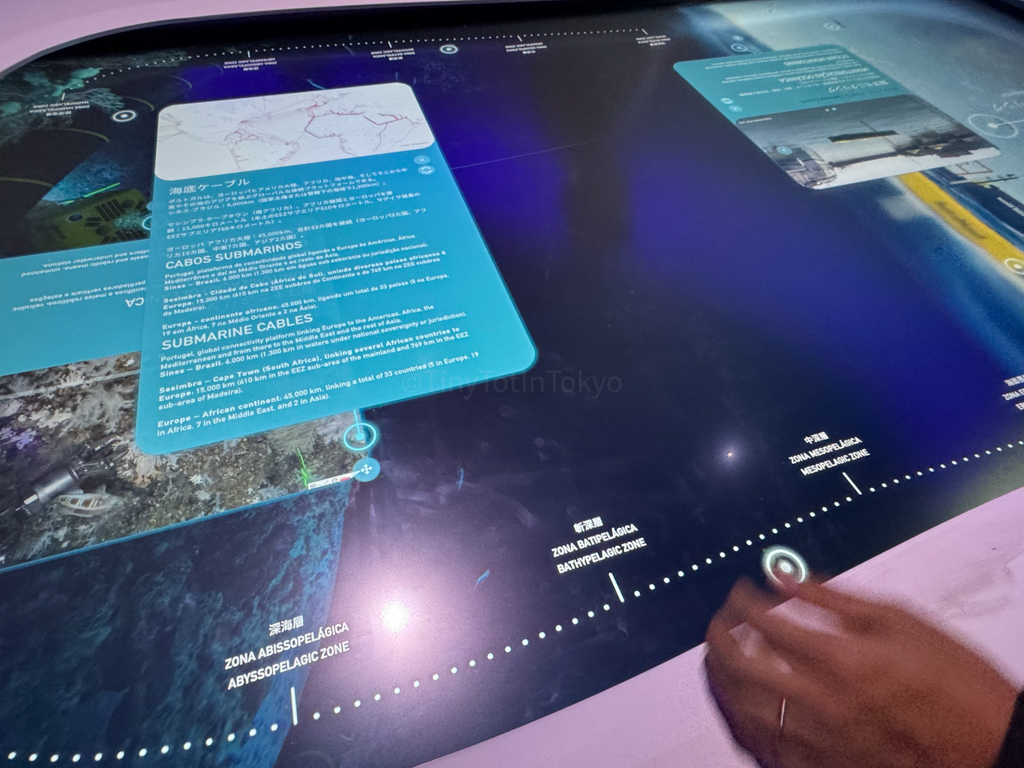 Interactive touch screen at Portugal pavilion at osaka expo 