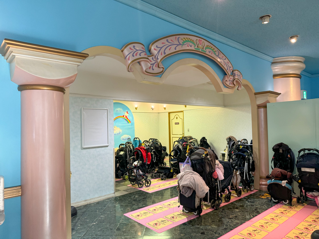 Stroller room at Sanrio Puroland