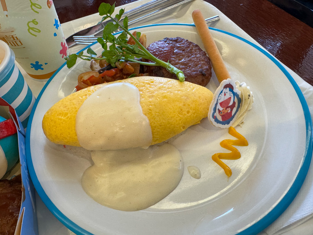 doraemon omelette meal at universal studios japan