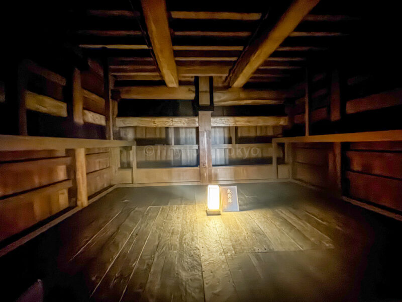 A dark room inside Himeji Castle